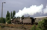 03 2098 verlässt vor drohender Gewitterkulisse den Bahnhof Frose (bei Aschersleben). (10.06.1978) <i>Foto: Wolfgang Bügel</i>