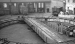 Blick auf Drehscheibe und Schuppen des Bw Oberlahnstein. (08.1951) <i>Foto: A. Dormann, Slg. W. Löckel</i>
