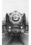 Frontansicht der 01 100 im Bw Berlin Lehrter Bf. (1931) <i>Foto: Hermann Maey</i>