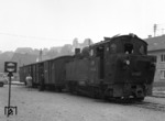 99 650 (Bw Heilbronn) auf der 750mm Bottwartalbahn im Bahnhof Talheim. (30.09.1966) <i>Foto: Burkhard Wollny</i>