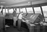 Blick in das neue Drucktastenstellwerk (Bauart Sp Dr S60) in Heilbronn Hbf. (04.08.1967) <i>Foto: Burkhard Wollny</i>