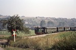 Lok "Helene" der DGEG mit einem Sonderzug auf der 750 mm Jagsttalbahn bei Olnhausen.  (09.09.1973) <i>Foto: Wolfgang Bügel</i>