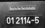 EDV-Führerhausbeschriftung der Ostbahnhofer 01 114. (02.06.1972) <i>Foto: Burkhard Wollny</i>