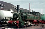 Die mustergültig wieder aufgearbeite pr. T 9.1 "Cöln 7270", ex 90 009 (Borsig, Baujahr 1893) überlebte seit 1926 als Werklok bei der Zuckerfabrik Pfeifer & Langen in Euskirchen. (07.09.1974) <i>Foto: Wolfgang Bügel</i>