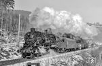 58 1758 mit einem Nahgüterzug nach Johanngeorgenstadt zwischen Erla und Antonsthal. (21.02.1976) <i>Foto: Michael Malke</i>