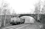 Die Reichenbacher 106 772 hatte mit ihrer Fuhre bei Wilkau-Haßlau keine große Mühe. (26.04.1987) <i>Foto: Thomas Fischer</i>