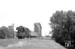 41 1079 mit P 6454 (Magdeburg - Oebisfelde) an der Mittellandkanalbrücke bei Groß Ammensleben. (28.08.1982) <i>Foto: Thomas Fischer</i>