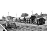 Kleinlok 100 731-9 (Kö 4830; 0renstein & Koppel, Baujahr 1936) im Heimatbahnhof Röblingen a See. Als Heimat-Bw war Leipzig-Wahren für die Unterhaltung aller Kleinlok der Rbd Halle zuständig.  (08.06.1989) <i>Foto: Thomas Fischer</i>
