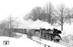 41 1180 fährt mit P 6017 aus Jena in Kraftsdorf ein. (15.01.1985) <i>Foto: Thomas Fischer</i>