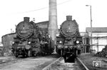 Zwei aufeinanderfolgende sächsische XIII H, die beide 1921 bei Hartmann in Chemnitz gebaut wurden, im Bw Riesa. (08.08.1967) <i>Foto: Klaus D. Holzborn</i>