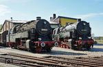 Nachdem im Juli 2026 die Museumsloks 94 1692 und 95 0028 ihre Plätze zwischen Sonneberg und Bochum-Dahlhausen tauschten (vgl. auch Bild-Nrn. 118714 - 118719), konnte der Neuzugang beim Herbstfest der Eisenbahnfreunde Sonneberg neben 95 0009 präsentiert werden. (27.09.2026) <i>Foto: Andreas Höfig</i>