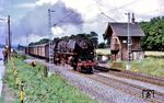 01 1066 (Bw Osnabrück) vor einer Sonderleistung am Posten 120 (Bü Ickerweg) im Norden von Osnabrück. (08.1968) <i>Foto: Robin Fell</i>