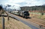78 426 (Bw Hamburg-Altona) im Hamburger "S-Bahneinsatz" bei Aumühle. Der Dampflokeinsatz zwischen Bergedorf und Aumühle endete, als im September 1968 die V 100 übernahm. (14.04.1968) <i>Foto: Robin Fell</i>