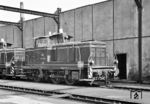 Die fabrikneue V 60 503 (Anlieferung am 27.08.1959) im Bw Trier. (11.09.1959) <i>Foto: Basil Roberts</i>