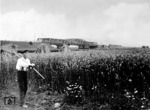 Gekonnt wurde die alte Weserbrücke zwischen Porta und Bad Oeynhausen von dem RVM-Fotografen in Szene gesetzt. Sie wurde am 23. März 1945 durch einen Luftangriff zerstört. Nach dem Krieg wurde die neue Brücke zunächst nur zweigleisig wieder aufgebaut.  (1930) <i>Foto: RVM</i>