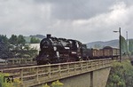 Mit einem kurzen Übergabezug aus Erla trifft 58 1800 in Schwarzenberg ein. (03.09.1976) <i>Foto: Wolfgang Bügel</i>