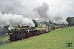 50 1317 als Schiebelok am Güterzug mit 86 1193 bei Sehma. (03.09.1976) <i>Foto: Wolfgang Bügel</i>