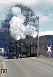 GmP 69711 mit 99 6102 hat den Bahnhof Mägdesprung erreicht. (04.04.1977) <i>Foto: Joachim Bügel</i>
