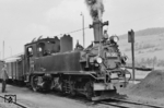 99 582 (Sächsische Maschinenfabrik Chemnitz, Baujahr 1912) im Bahnhof Grünstädtel. (18.06.1966) <i>Foto: W. A. Reed</i>