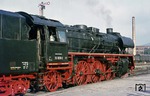 Die 1958 gebaute DDR-Neubaulok 35 1074 (23 1074) im Bahnhof Saalfeld. (24.09.1977) <i>Foto: Wolfgang Bügel</i>