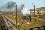 Die extrem hohen Ausfahrsignale von Gera Süd passiert 01 0501 vor P 3023 nach Saalfeld (Saale). (31.12.1977) <i>Foto: Wolfgang Bügel</i>