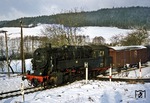 95 0040 mit P 18018 (Eisfeld - Sonneberg) bei Seltendorf. (04.01.1978) <i>Foto: Wolfgang Bügel</i>