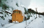 95 0028 unterwegs mit dem Klima-Schneepflug Bauart Linz, über die Höhen des Thüringer Waldes bei Lichte. (05.01.1978) <i>Foto: Wolfgang Bügel</i>