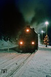 Nachweihnachtliche Stimmung im Bahnhof Ernstthal am Rennsteig. (05.01.1978) <i>Foto: Wolfgang Bügel</i>