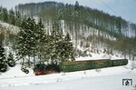 Bei Thomasmühle wurde der Sonderzug mit 94 1292 erneut angetroffen. (18.02.1978) <i>Foto: Wolfgang Bügel</i>