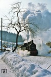 Ausfahrt des Sonderzuges mit 94 1292 in Schleusinger Neundorf. (18.02.1978) <i>Foto: Wolfgang Bügel</i>