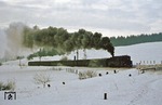 Für die Einfahrt nach Ernstthal am Rennsteig muss 95 0045 mit E 802 nach Leipzig nochmals alles geben. (24.02.1978) <i>Foto: Wolfgang Bügel</i>