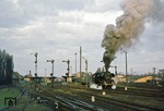 Ausfahrt frei für 03 2126 mit dem Stadteschnellverkehrszug D 1000 von Gera über Zeitz – Leipzig – Flughafen Berlin Schönefeld nach Berlin Ostbahnhof. (28.03.1978) <i>Foto: Wolfgang Bügel</i>