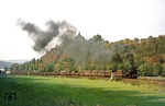 95 0024 beschleunigt Ng 66483 aus Kaulsdorf heraus. (13.10.1977) <i>Foto: Wolfgang Bügel</i>