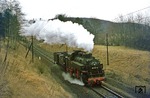 86 1001 auf Lastprobefahrt des RAW Meiningen nördlich von Schwallungen. (29.12.1977) <i>Foto: Wolfgang Bügel</i>