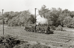 Noch bis Anfang der 1970er Jahre rangierten preußische G 8 im Dessauer Güterbahnhof, wie hier 55 3109. Links im Hintergrund die Kuppel des Mausoleums von Ziebigk. (07.06.1970) <i>Foto: Hans-Joachim Simon (Archiv Ludger Kenning)</i>