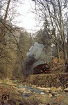 99 1789 mit P 14265 auf der Weißeritztalbahn bei Rabenau. (31.03.1978) <i>Foto: Wolfgang Bügel</i>