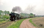 52 8161 (Bw Brandenburg) auf dem eingleisigen Streckenabschnitt zwischen Belzig und Brandenburg bei Golzow. (20.05.1978) <i>Foto: Joachim Bügel</i>