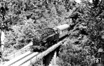 Für Transporte beim Bau einer Autobahn vorgesehen, gelangte die 1938 von der Berliner Maschinenbau-Aktiengesellschaft vormals L. Schwartzkopff gebaute Lok als einzige dieser Baureihe zur Eutin-Lübecker Eisenbahn (ELE Lok 15). Durch die Verstaatlichung der ELE kam sie 1942 als 86 1000 zur Reichsbahn. Sie erhielt diese hohe Ordnungsnummer, weil die DRG Loks bis 86 999 bestellt hatte, die aber wegen der Kriegsereignisse teilweise storniert wurden. Das Bild zeigt 86 1000 vom Bw Zwickau mit P 4039 bei Lengenfeld. (23.07.1969) <i>Foto: Johannes Glöckner</i>