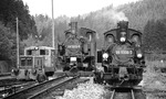 99 1568, 99 1606 und 101 014 im Bahnhof Schönheide Süd. (04.10.1975) <i>Foto: Burkhard Wollny</i>