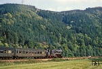 In Richtung Hockeroda entschwindet 95 0025 mit P 18005 nach Sonneberg.  (06.10.1978) <i>Foto: Wolfgang Bügel</i>