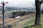 58 3036-9 am Einfahrsignal "B" des Bahnhofs Limmritz (zwischen Waldheim und Döbeln).  (09.03.1977) <i>Foto: Peter Schiffer</i>