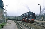 Wegen Bauarbeiten hinter Orlamünde musste P 4005 an diesem Tag auf dem falschen Gleis bis Uhlstädt fahren. (19.04.1980) <i>Foto: Joachim Bügel</i>