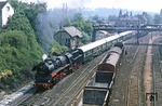 In Döbeln gab es eine Begegnung zwischen dem DMV-Sonderzug und einer Rangiereinheit. (07.06.1980) <i>Foto: Wolfgang Bügel</i>