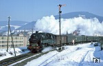 Nach dem Kopfmachen in Rauenstein macht sich 95 0014 mit P 18018 auf den Weg nach Sonneberg. (28.02.1979) <i>Foto: Wolfgang Bügel</i>