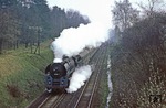 Aus Stettin kommt 01 1511 vom Bw Berlin-Ostbf mit E 315 "Gedania" bei Greiffenberg (östlich von Angermünde) angedampft. (29.04.1979) <i>Foto: Wolfgang Bügel</i>