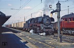 58 3007 wartet vor Ng 65321 im Bahnhof Glauchau auf Ausfahrt. (03.05.1979) <i>Foto: Wolfgang Bügel</i>