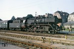 50 3695 entstand am 25.11.1961 aus Umbau (Rekonstruktion) der 50 1066 (BMAG, Baujahr 1941) im RAW Stendal. Die Aufnahme der hier mit Giesl-Ejektor ausgerüsteten 50 3695 entstand in Rostock. (02.07.1968) <i>Foto: Will A. Reed</i>