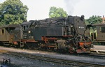 99 7245 wurde 1956 als Neubaulok 99 245 in Dienst gestellt und wartet hier auf die Abfahrt über ihre Stammstrecke in Wernigerode. (05.07.1973) <i>Foto: Will A. Reed</i>