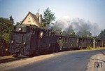 Eine nicht identifizierte 99 17xx ist frühmorgens in Radebeul Ost unterwegs. (12.08.1979) <i>Foto: Will A. Reed</i>