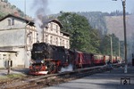 99 7222 macht sich in Eisfelder Talmühle für die Weiterfahrt nach Nordhausen bereit. (08.10.1991) <i>Foto: Will A. Reed</i>